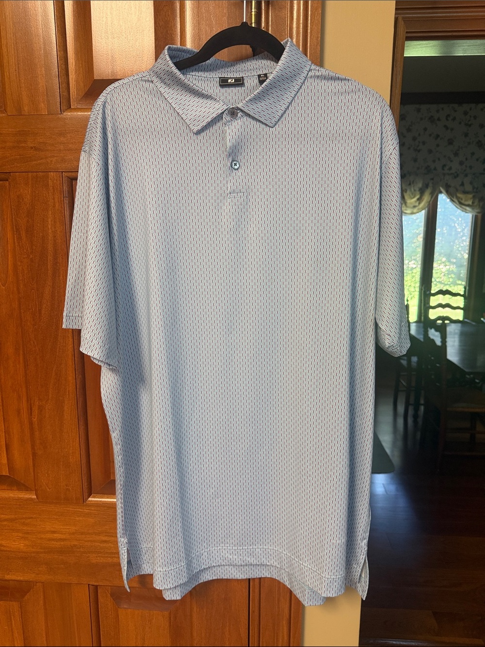 FootJoy Light Blue & Purple Men's Polo Shirt - Short Sleeve